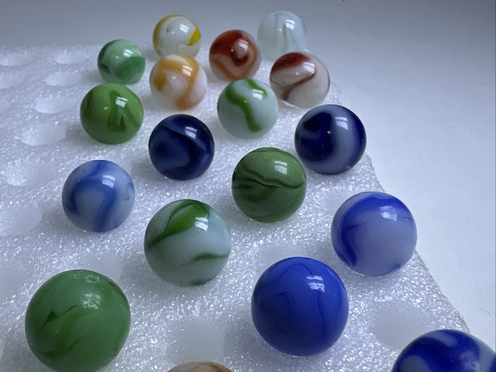 360 Lot Of 20 Vintage Alley Agate Swirl Marbles!