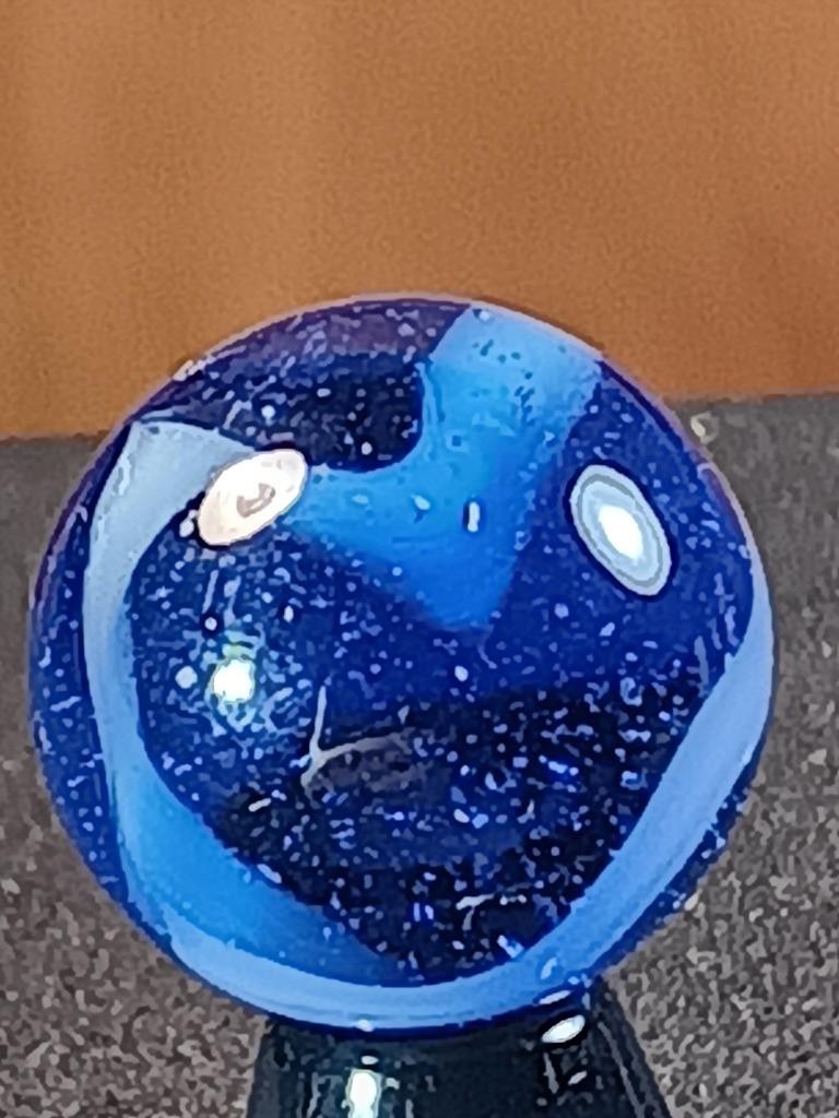 5/8″ Vacor Transparent Cobalt Sapphire Blue Jay Pearl White Serious Marble B232