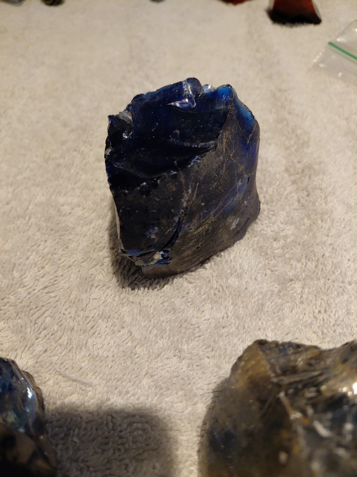 3 Pieces of cullet from Cobalt Blue 1.4 Pounds