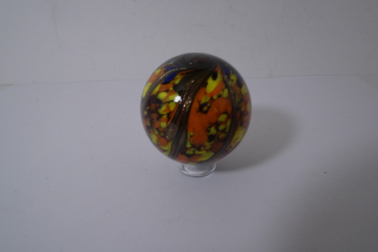 A Lovely New Rainbow Colored Handmade Guinea Glass Marble 42 MM = 1-5/8″ Dia.
