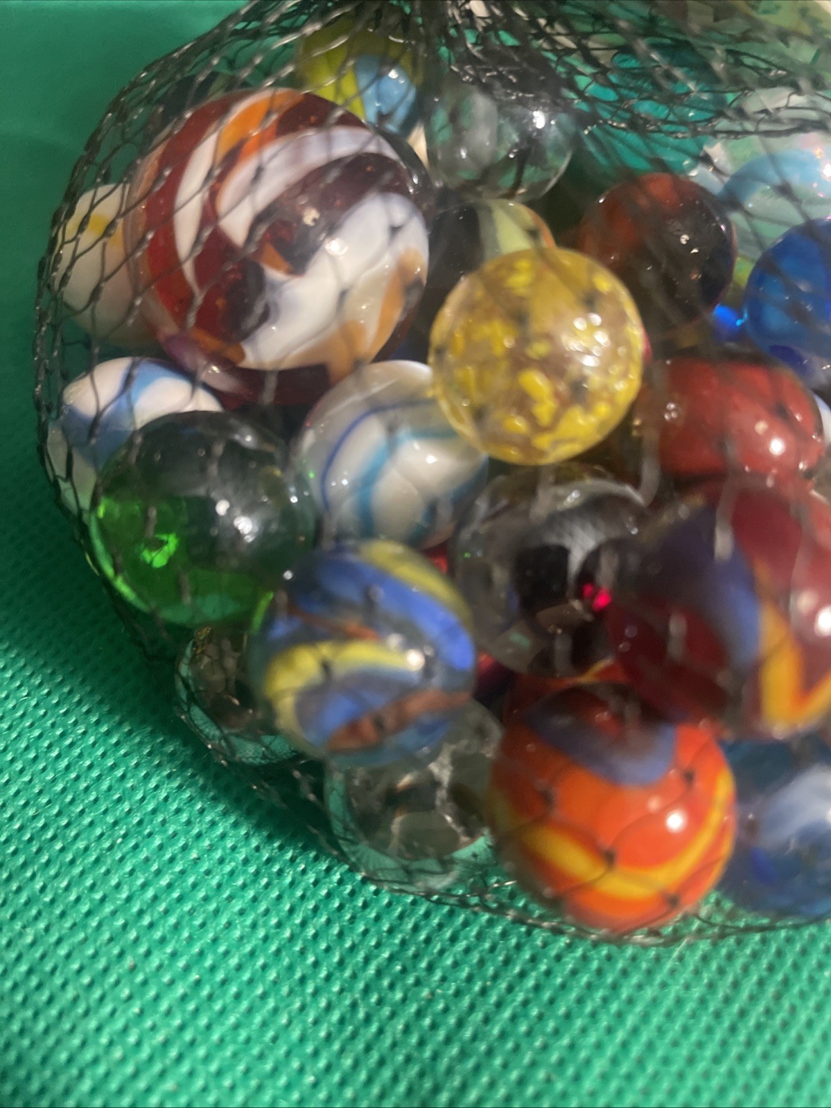 50 Piece Traditional Marbles 49 Plus 1 Shooter 100% Glass 5 Bags