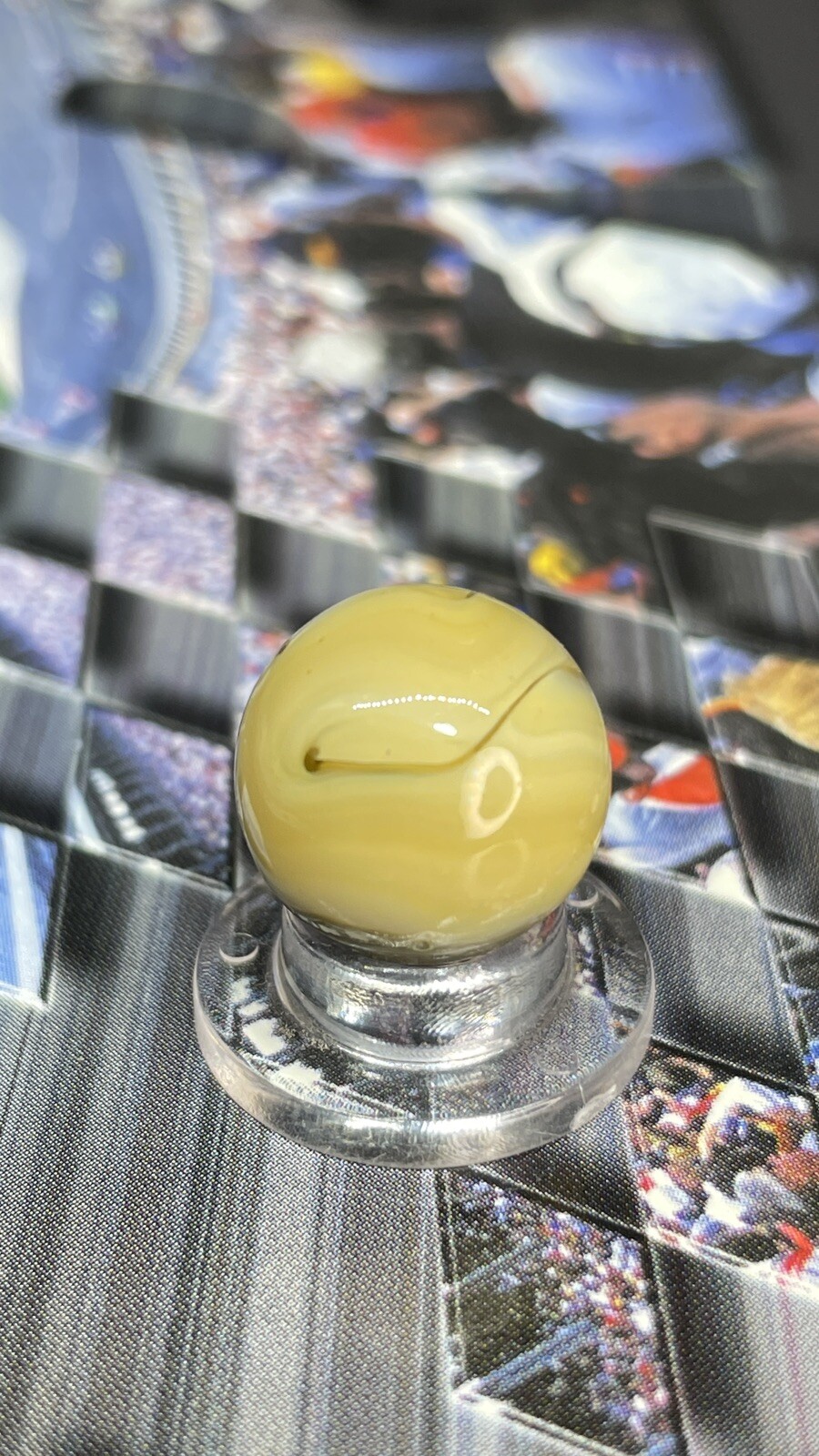 Alley Or Champion Brown & White Crazy Swirl Mystery Marble Vintage Marbles .591