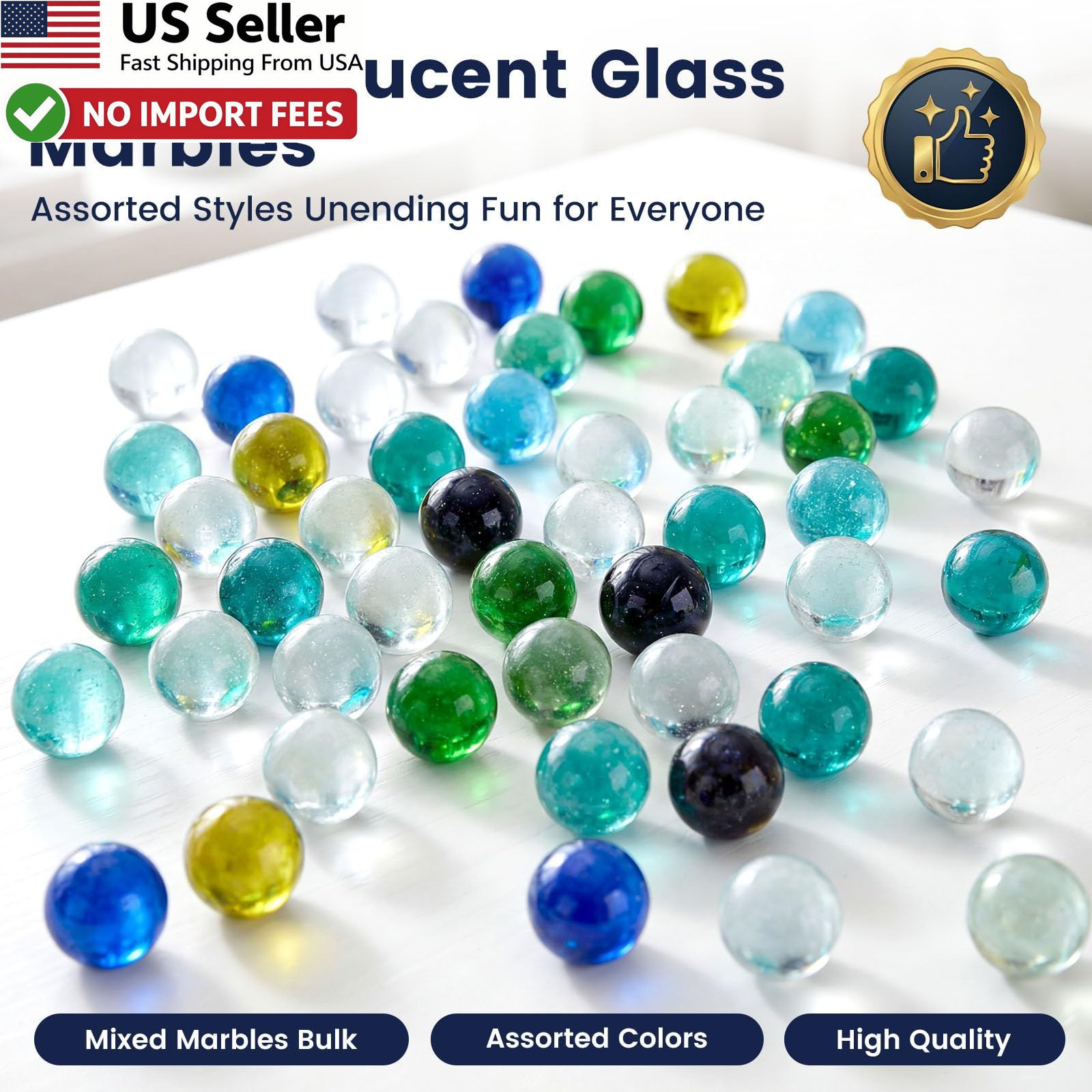 Glass Marbles Bulk 50 PCS POPLAY Player Games Replacement Assorted Colors Toys