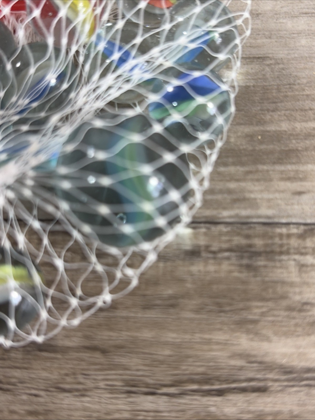 BOX OF 36 glass marble sets – netted bag of Approx 21 assorted marbles