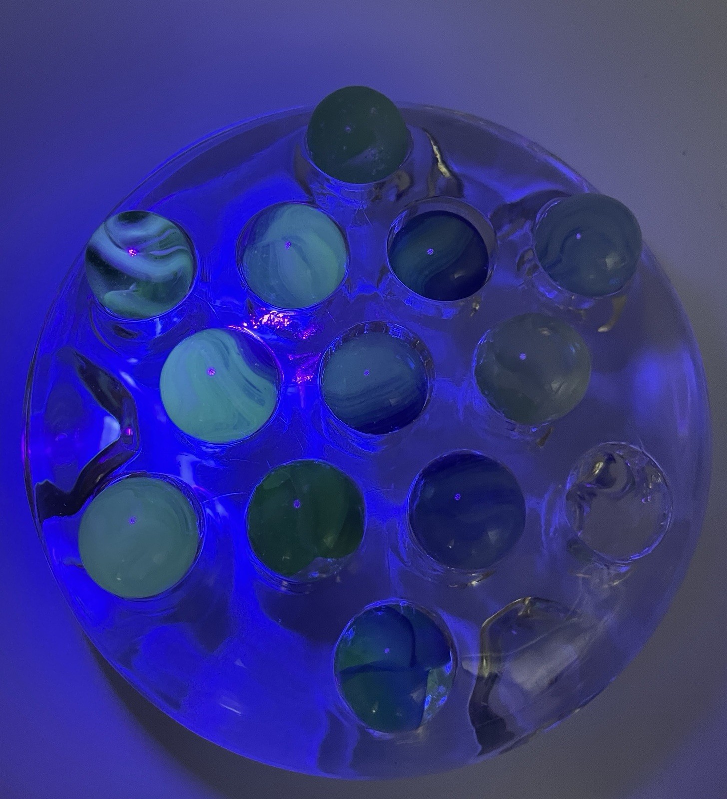 42 Pc Glow Marbles Uranium Cadmium Reactive Under UV Light Vintage