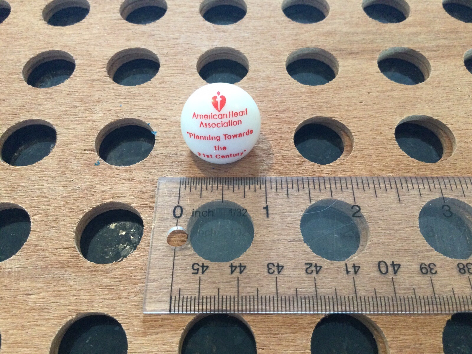 Vintage | “American Heart Association” | Red Print on White Marble