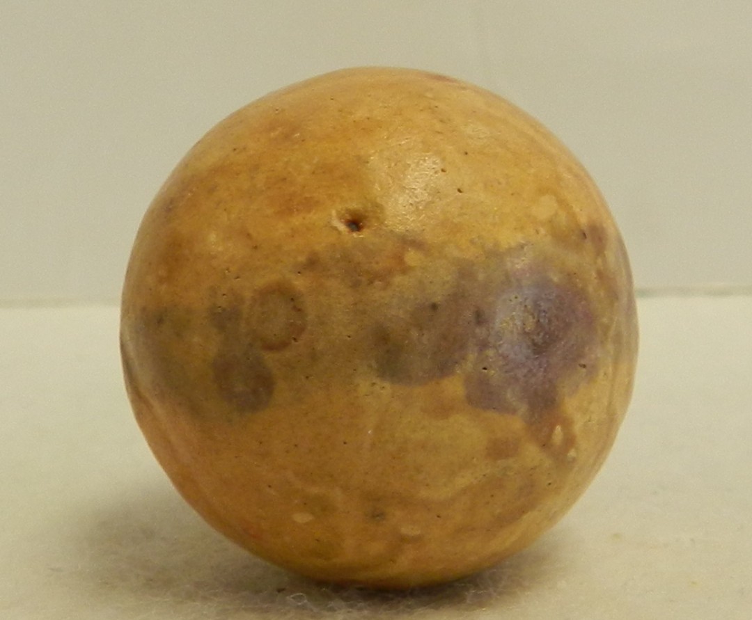 #21041m Vintage Ohio Made Rolled Commie Clay Shooter Marble 1.05 Inches