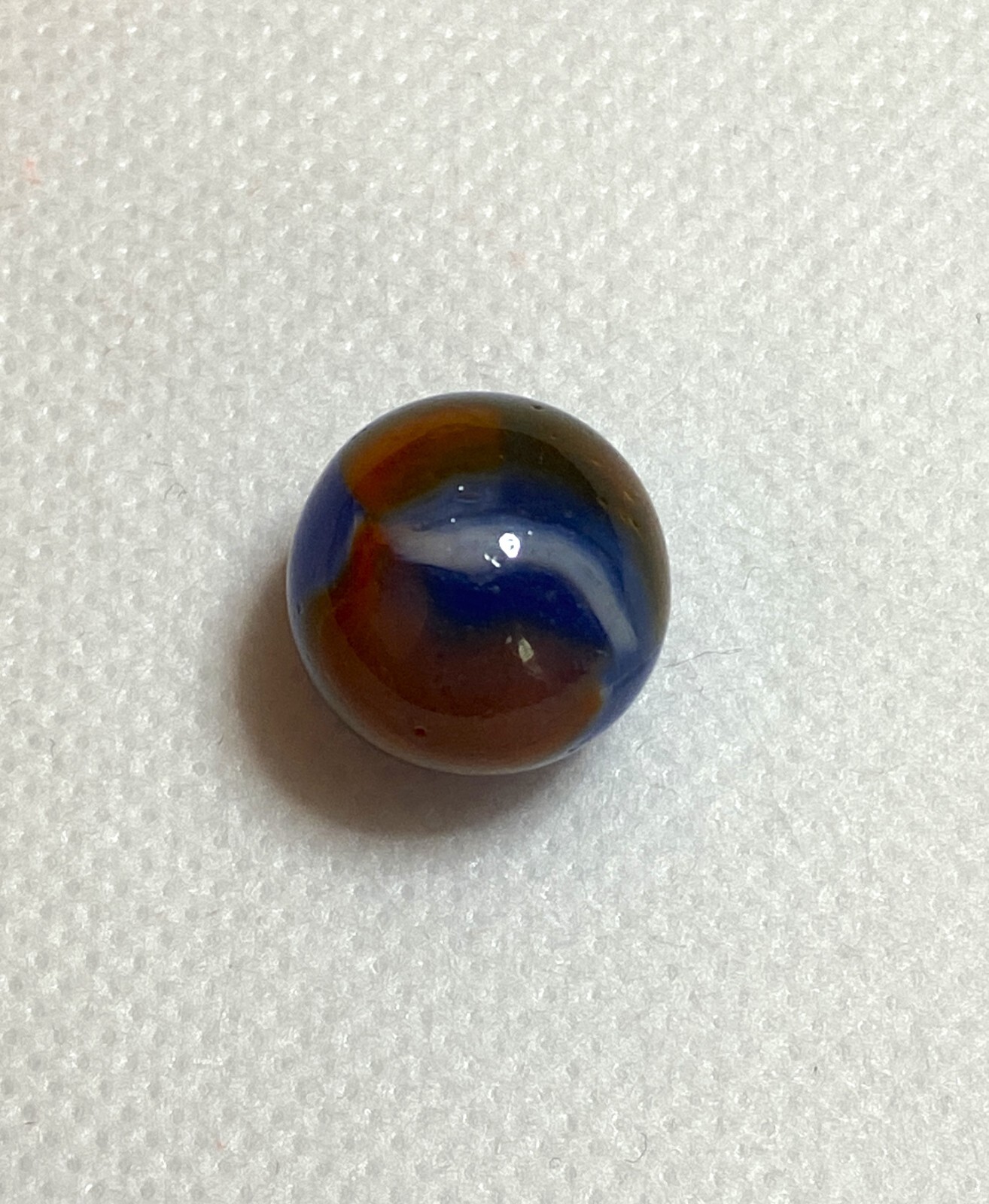 #6 PELTIER MARBLE HYBRID RAINBO BLENDED SPIDERMAN BURNT COLORS .61″ NM+/- MX125