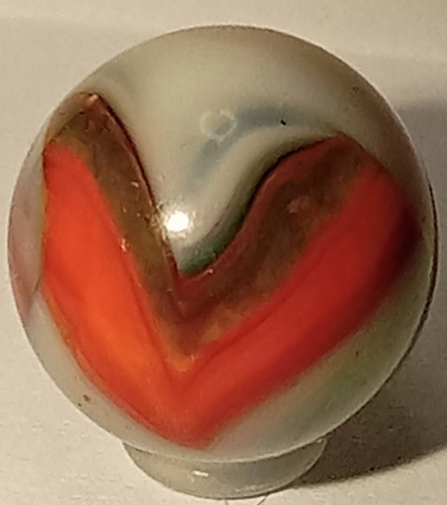 VINTAGE Vitro V Patch BRUSHED Marble Green Base .62 UV UNIQUE Wedding Cake White
