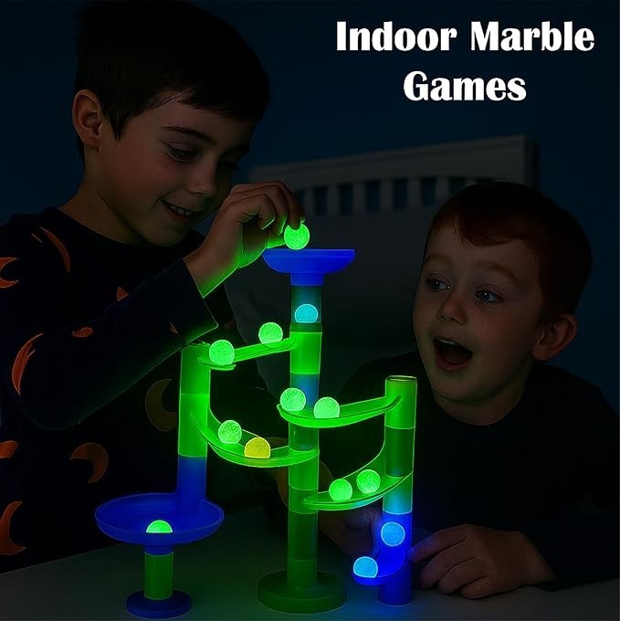 ARSUK 10pcs Large Handmade Glow in The Dark Doted Style Glass Marbles Sports…