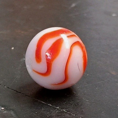 Vintage Marbles Peltier Alley Ravenswood Christensen Flame Swirl .63″ Marble