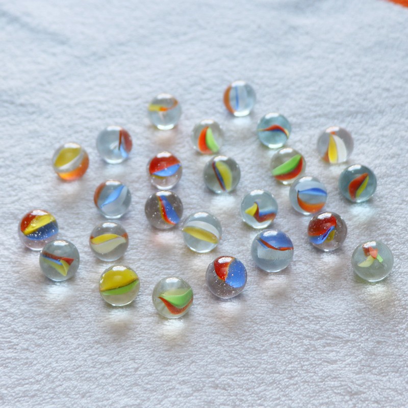 16mm Coloured Glass Marbles Glass Beads Glass Ball Kids Toys Games DIY Decor