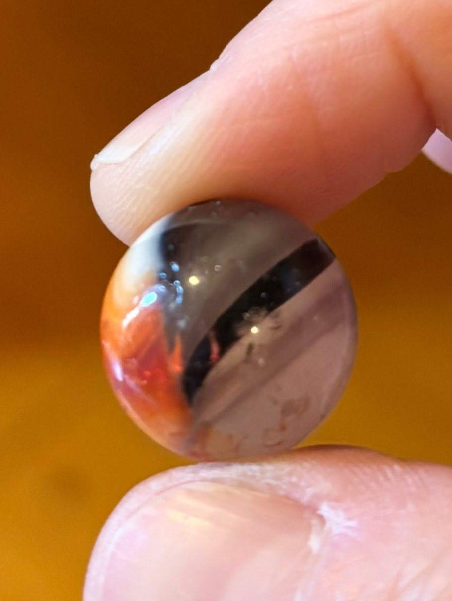 VTG Glass Marble Maybe Master Tiger Eye? Approx. .62″ Very Chipped! #21 As Is