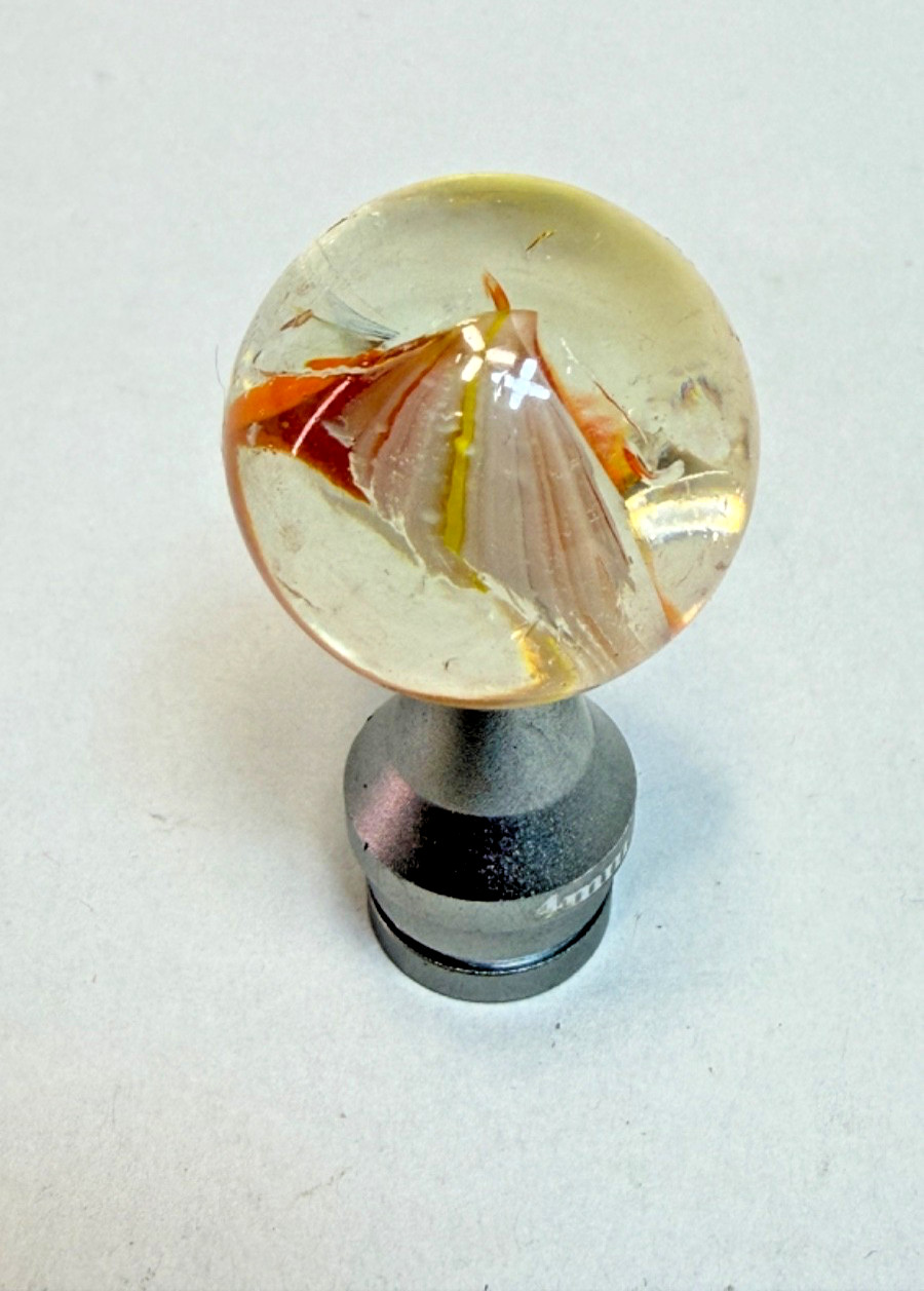 1950-60′ Big Vintage European Sparkler Glass Marble Cat’s Eye Naked Spring 1”