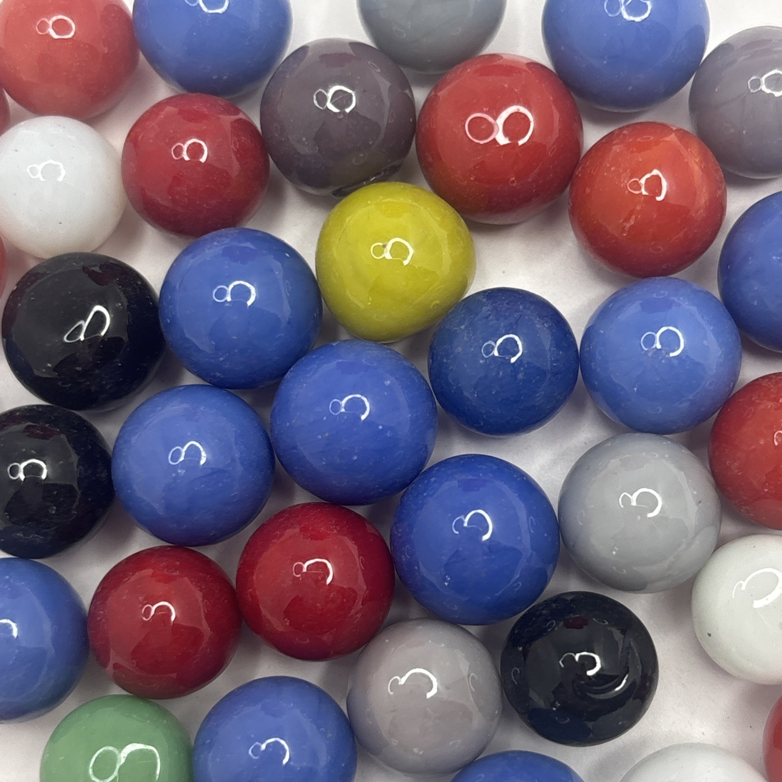 Vintage Bright Color Glass Marbles Lot of 50 Peewee Size II Some Imperfections