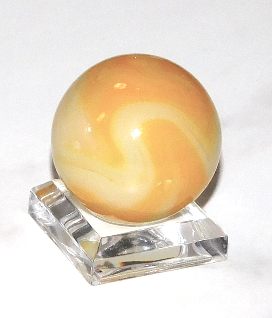 Vintage Marble Large Shooter Cream Light Yellow Swirl Opaque NM 0.98″ #0-139