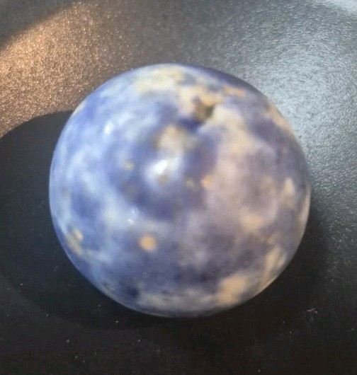 BENNINGTON MARBLE ANTIQUE BLUE 1800’s HANDMADE GLAZED CLAY