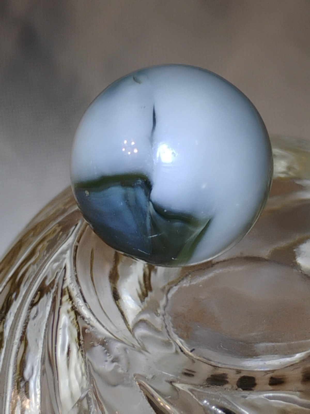 Vintage Vitro Fancy Conqueror Tigers Eye Metallic Blueish Grey Marble ?