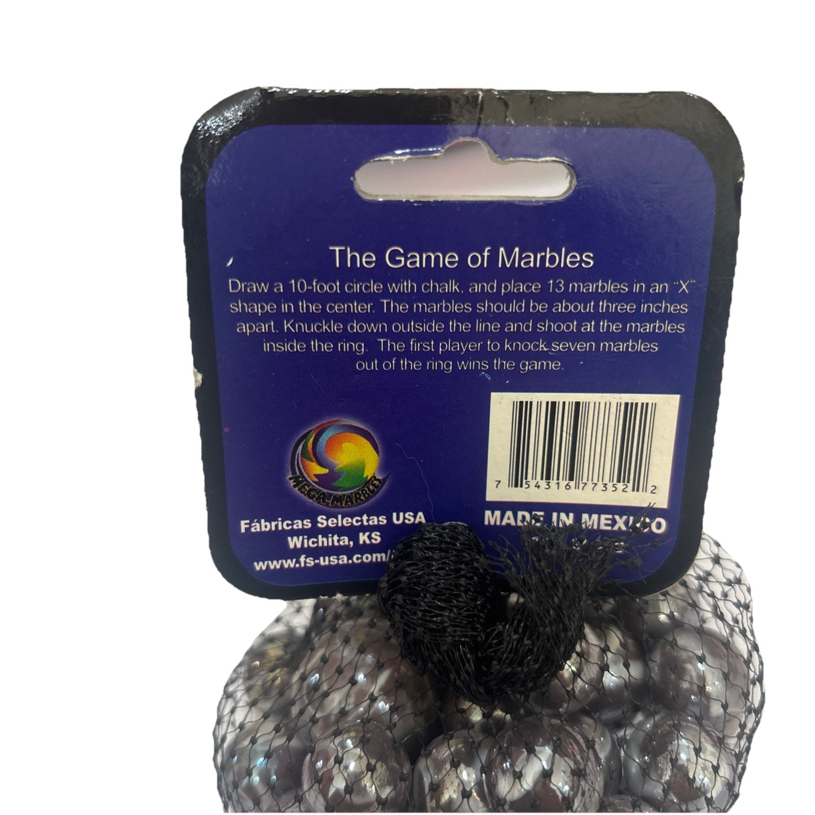 Net Bag of 25 “Wizard” Early Style Glass Mega Marbles 24 Players 1 Shooter