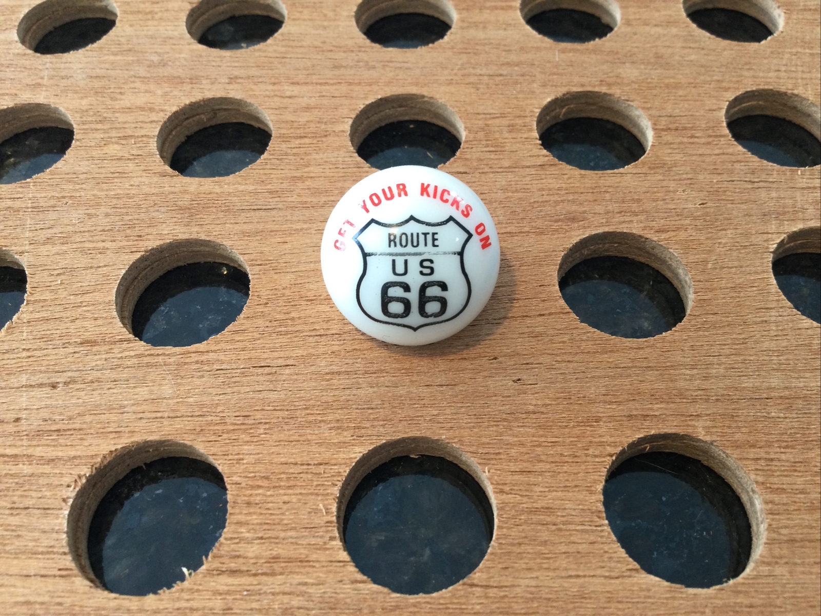 Vintage |”Get Your Kicks On Route 66″ Marble | White, Red, & Black