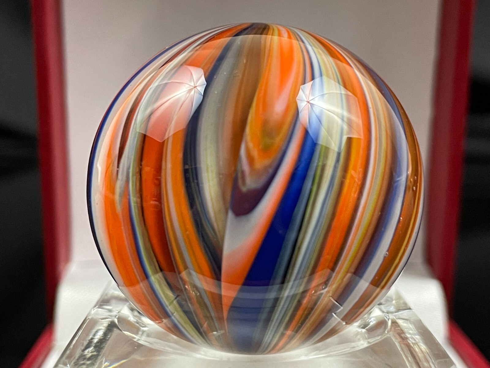 Rick Davis Glass Art Marble 1.48″ Signed