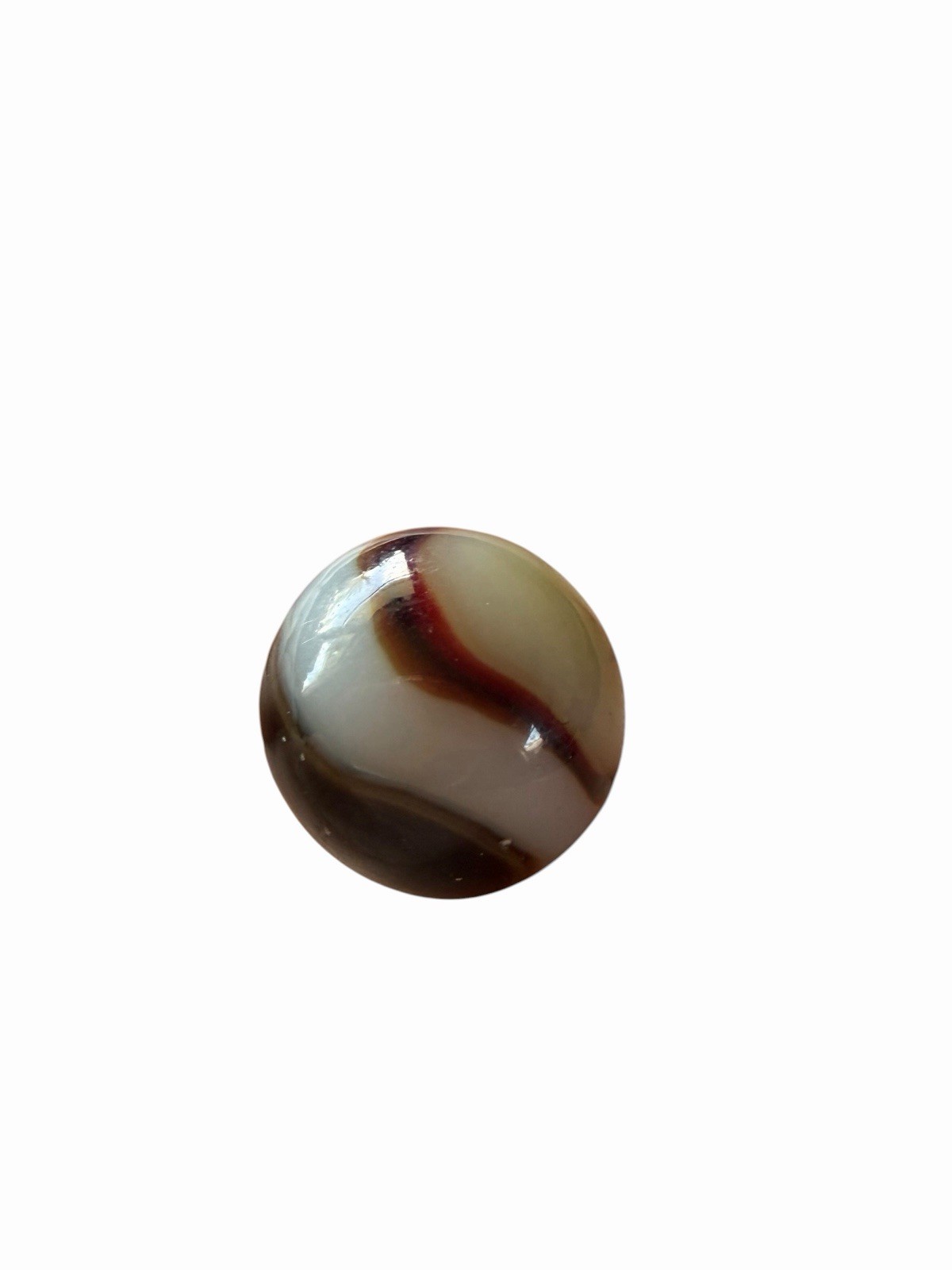 😎Vintage Heaton Agate “Oxblood Swirl” Moon-Display Ready Marble