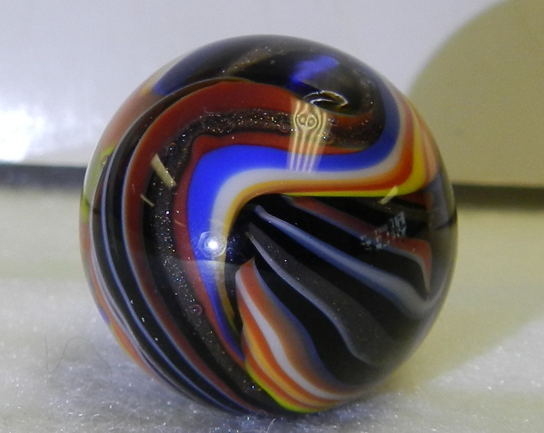 #2036m Nice Handmade Contemoporary Keith Baker Marble With Lutz .94 In 2024