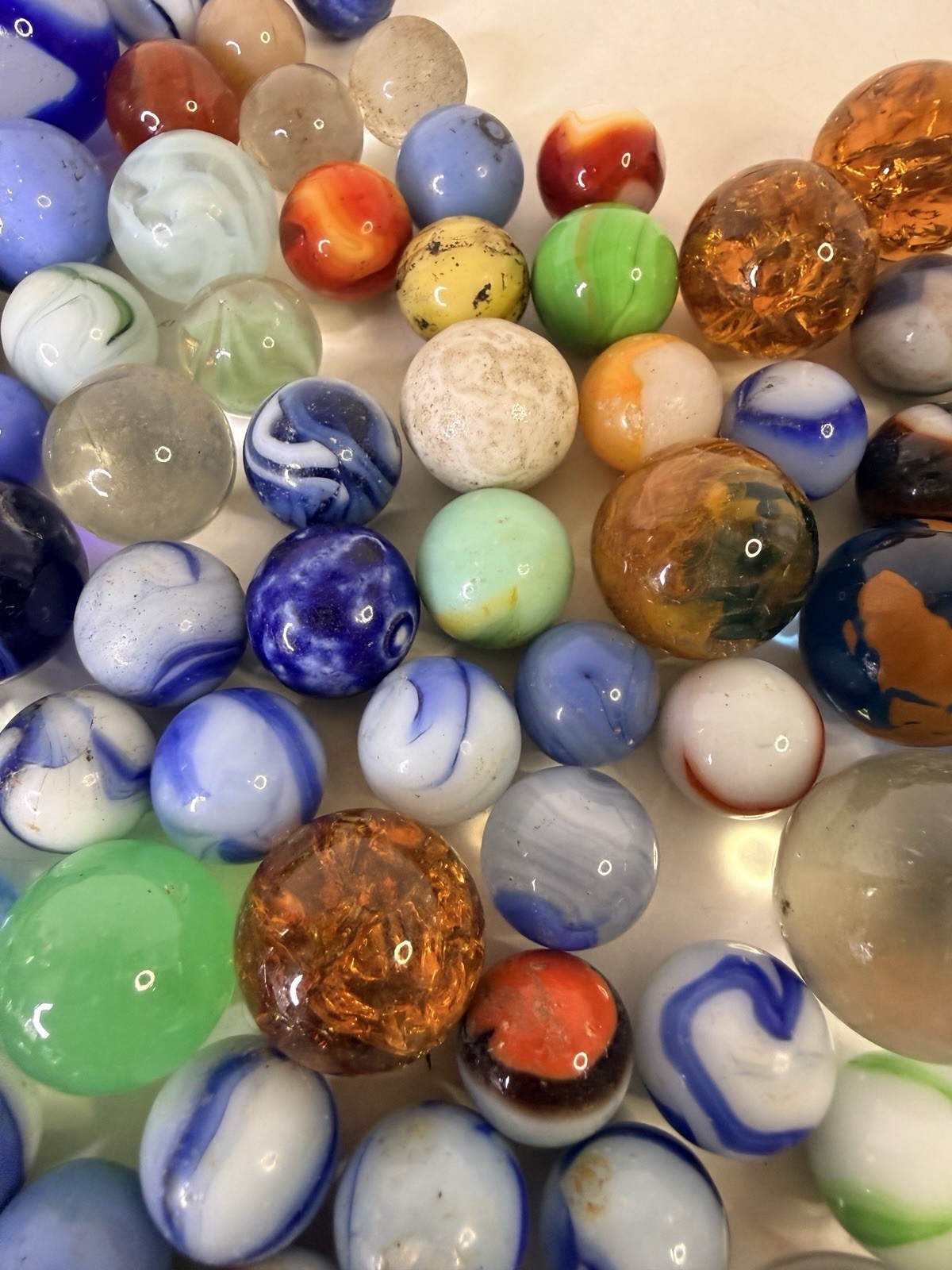 Vintage Collection Of Marbles Different Makers COLORS SIZES 140+