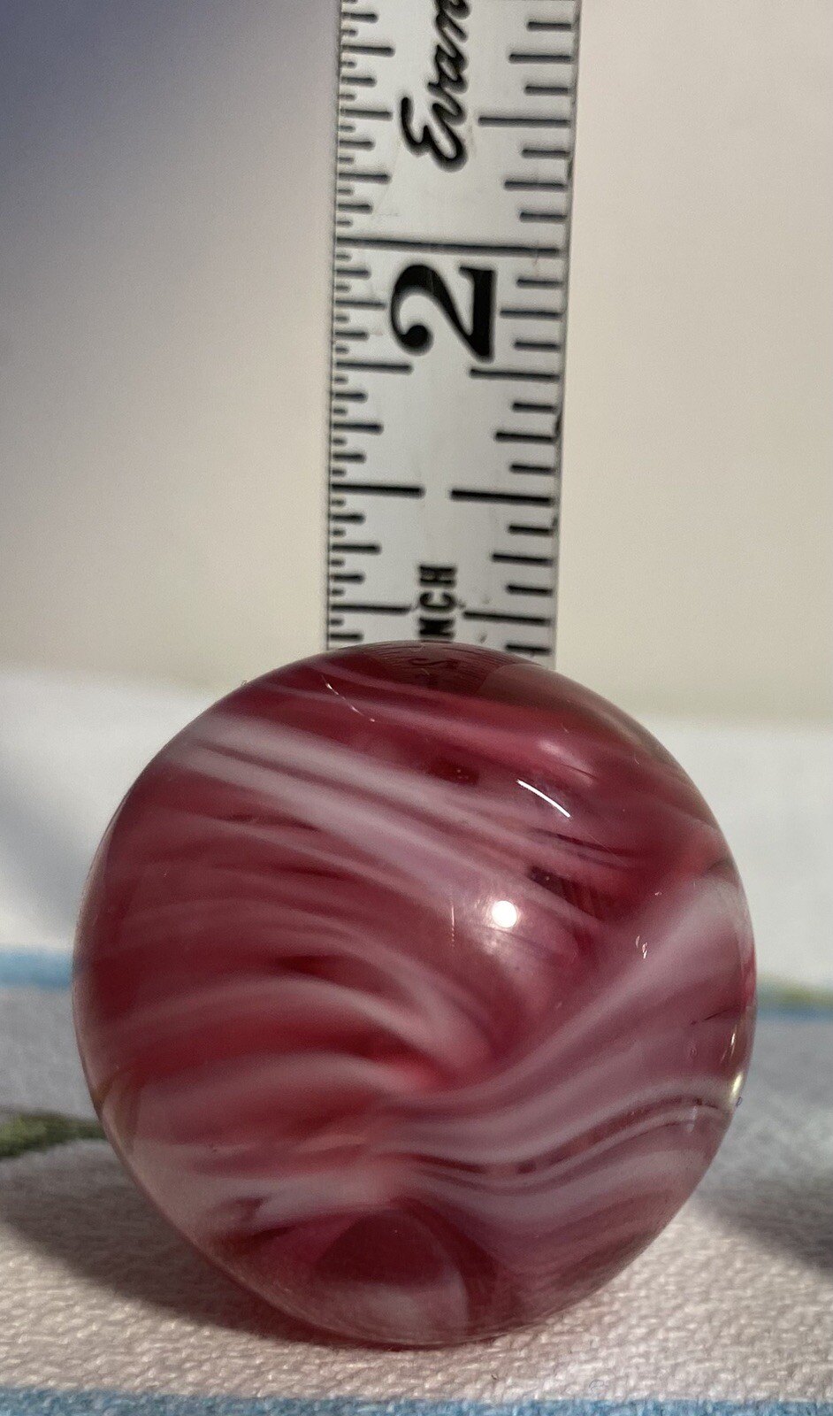 Shooter Glass Marbles (2) Blue Swirl. and Pink and White Swirl