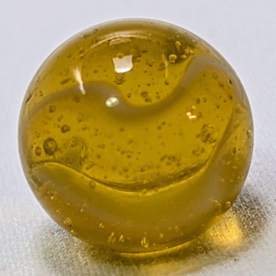 Peltier Glass Company Amber Slag Marble 5/8 Mint