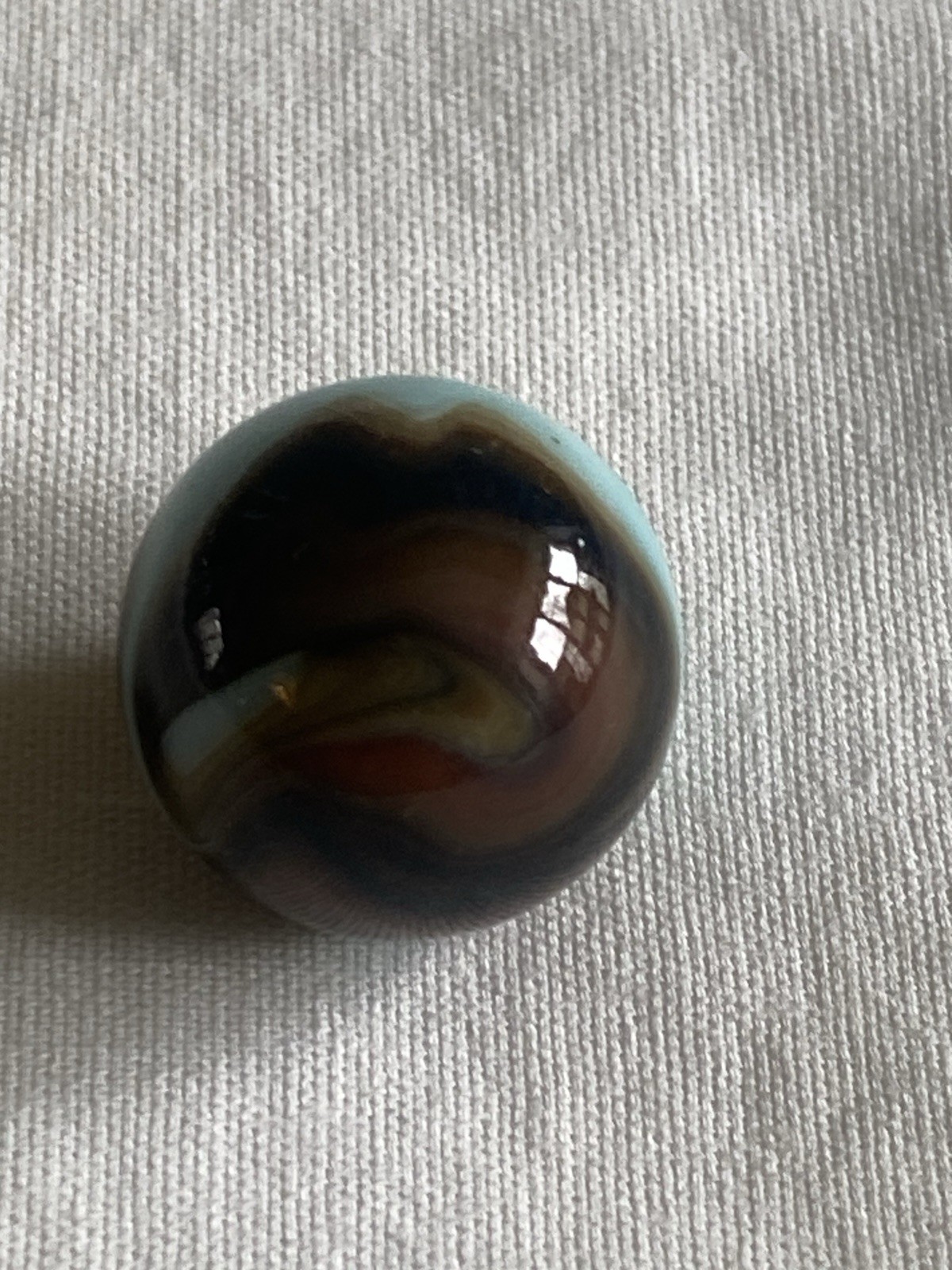 11/16”/18mm Vtg W. Virginia Swirl Ravenswood Brown/Black/Turquoise (zzd2)