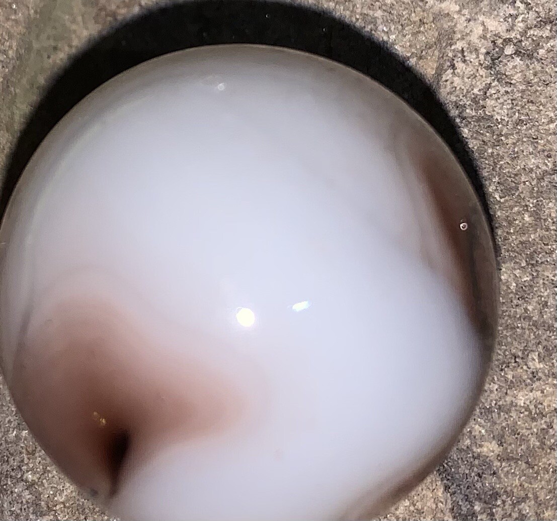 White & Brown Swirl Marble. Rare. 1″