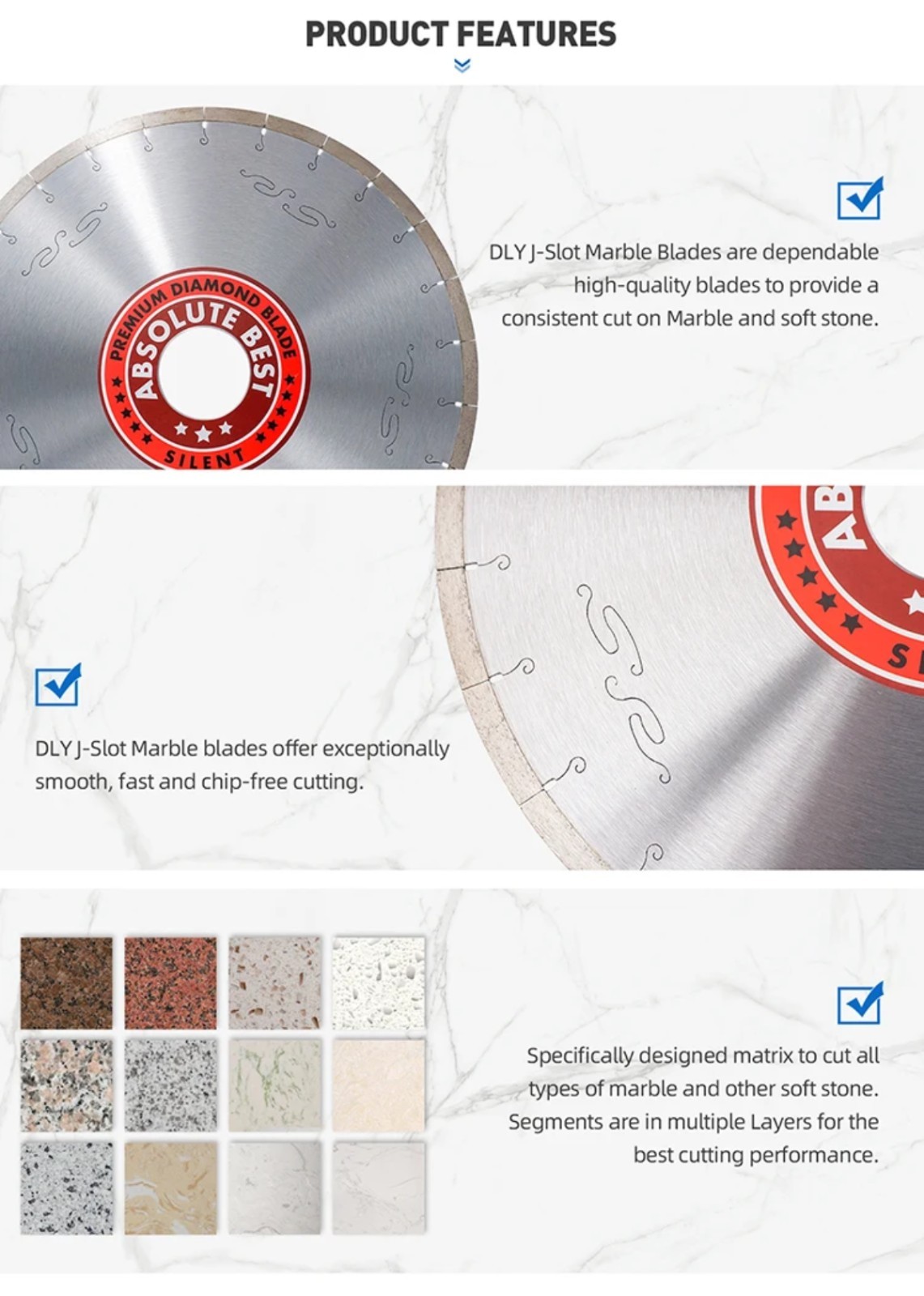 14inch 350mm saliente core Diamond Blade for marble – premium quality 50/60mm