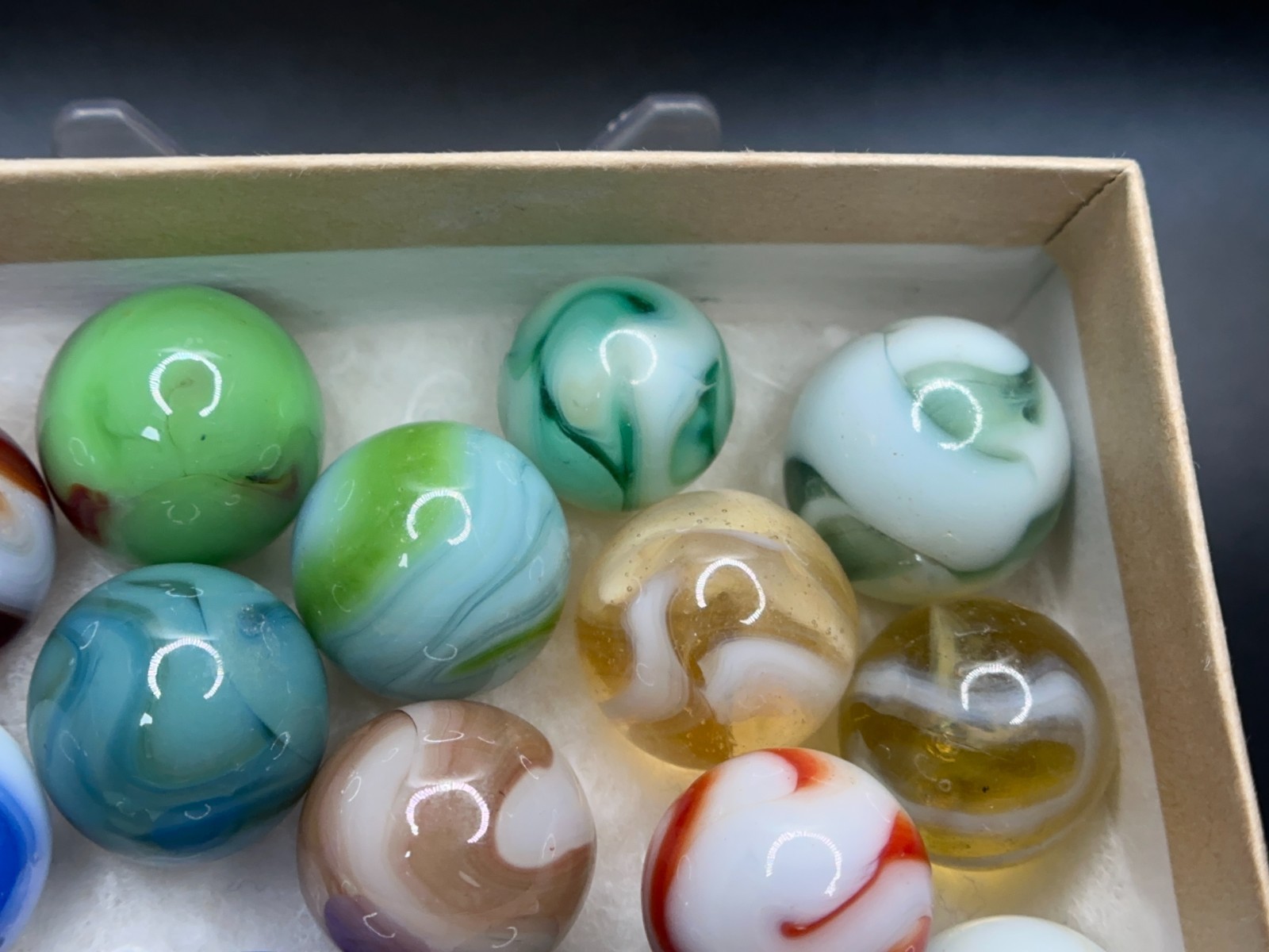 (15) Vintage Alley Agate Heaton Ravenswood Swirl Marbles Lot – Very Nice!