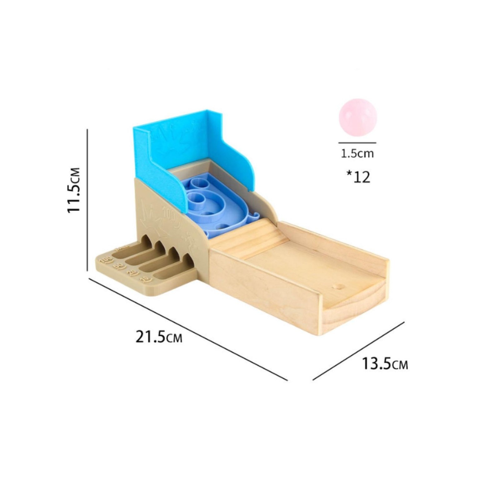 Wooden Marble Toy with Ramp Safe Tabletop Arcade Toy Educational for Classroom