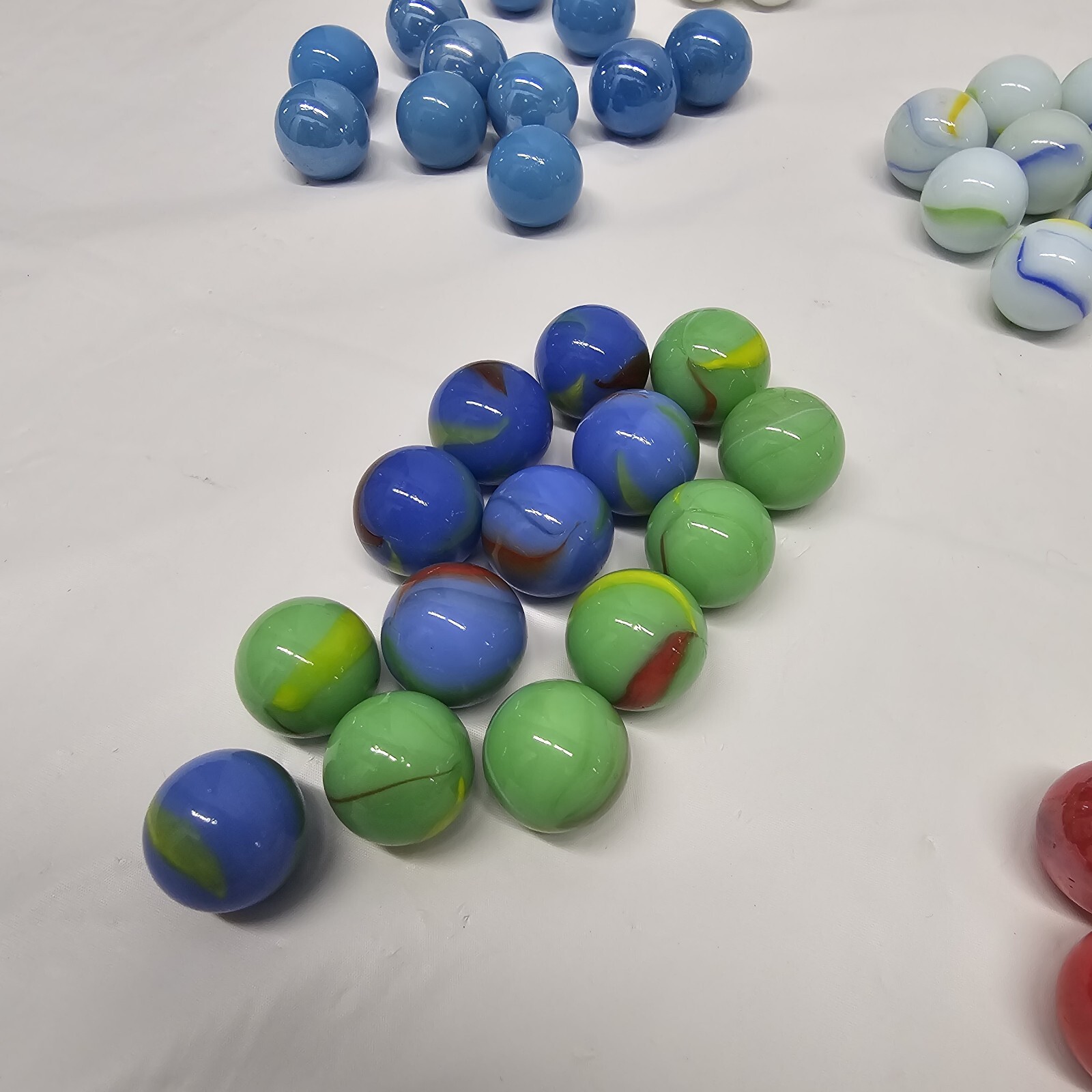 Huge Lot Of Vintage Marbles 165+ Large And Small 18 Mixed Varieties