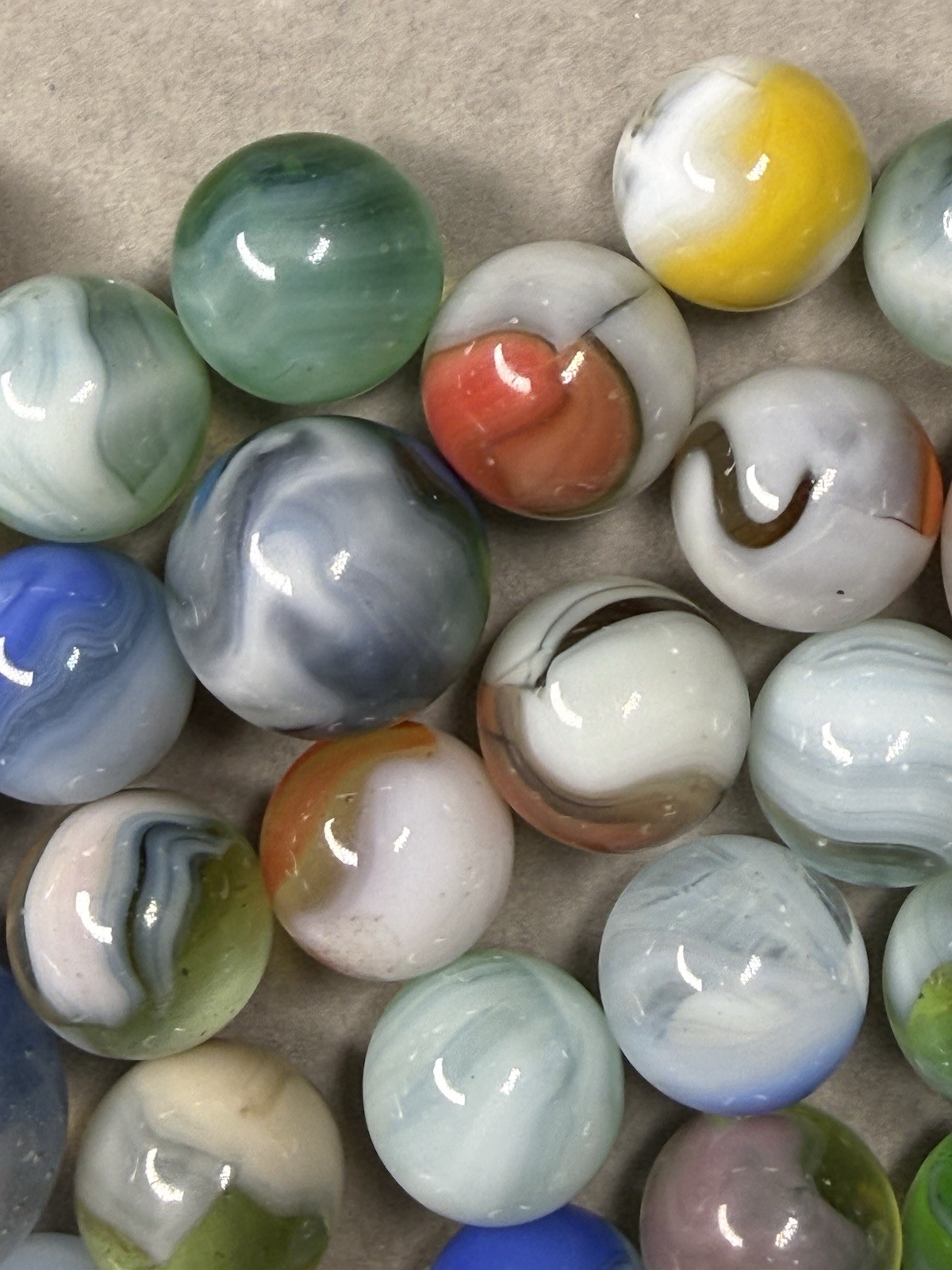 Lot Of 60 Vitro Agate Marbles .57” To .84” NM(-) To NM(+)