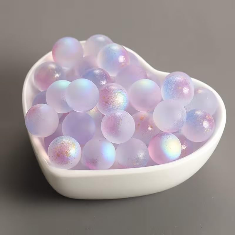 20Pcs Purple Luminous Glass Marbles – Colorful Marbles for Vase Filler, Fish Tan