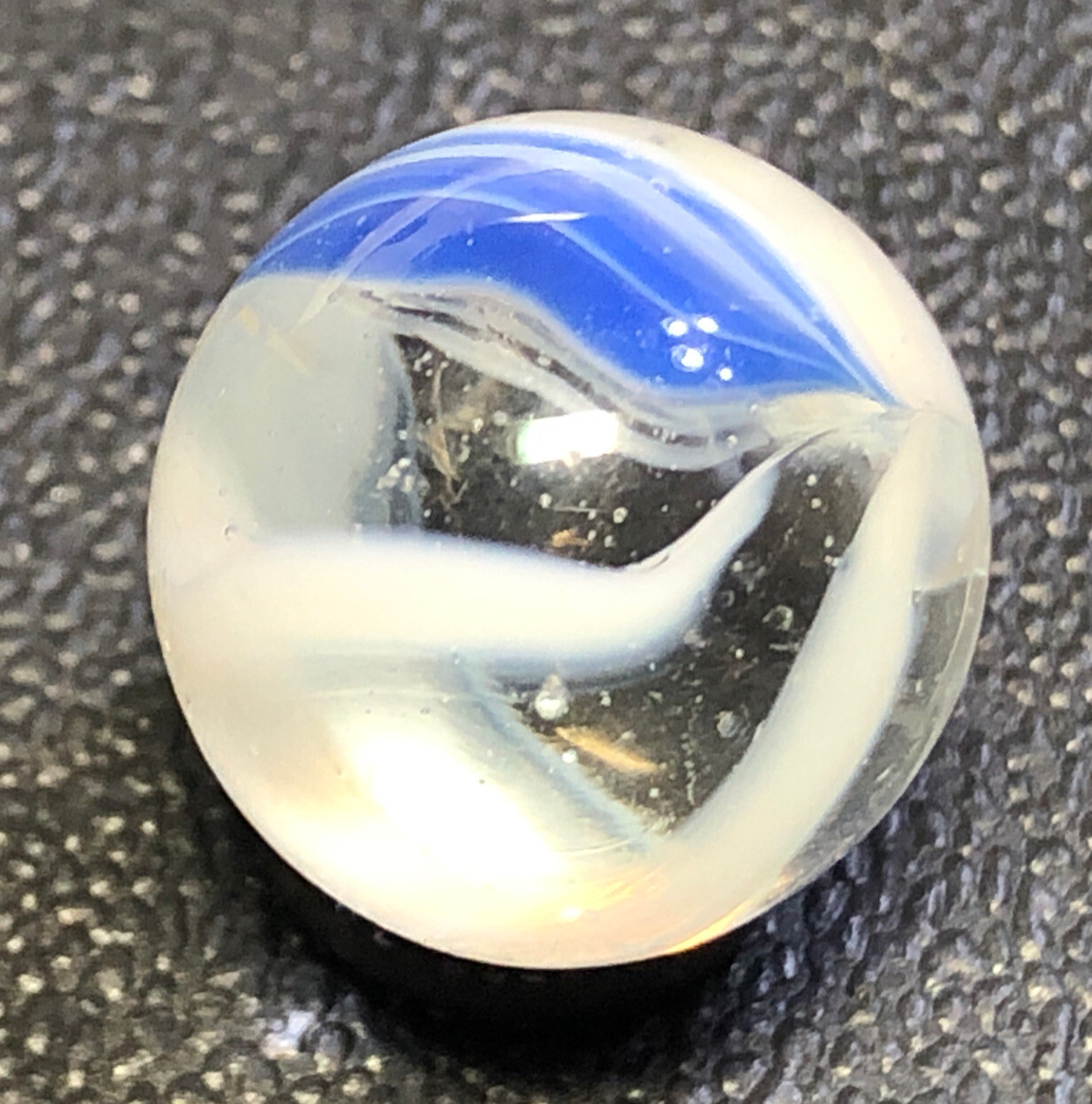 Vitro Agate HYBRID Caged Cat’s Eye Six Ribbon Marble 19/32” Near Mint Look!