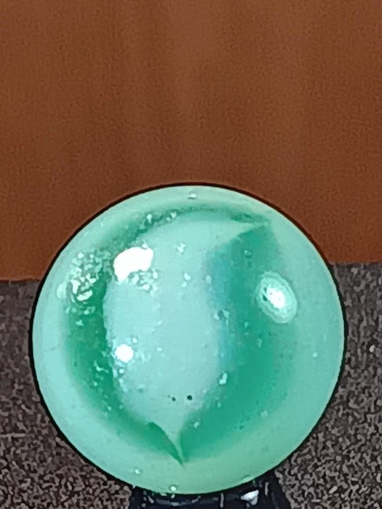 5/8″ Peltier Ocean Aqua Translucent White Rainbo GOOD Serious Marble B307