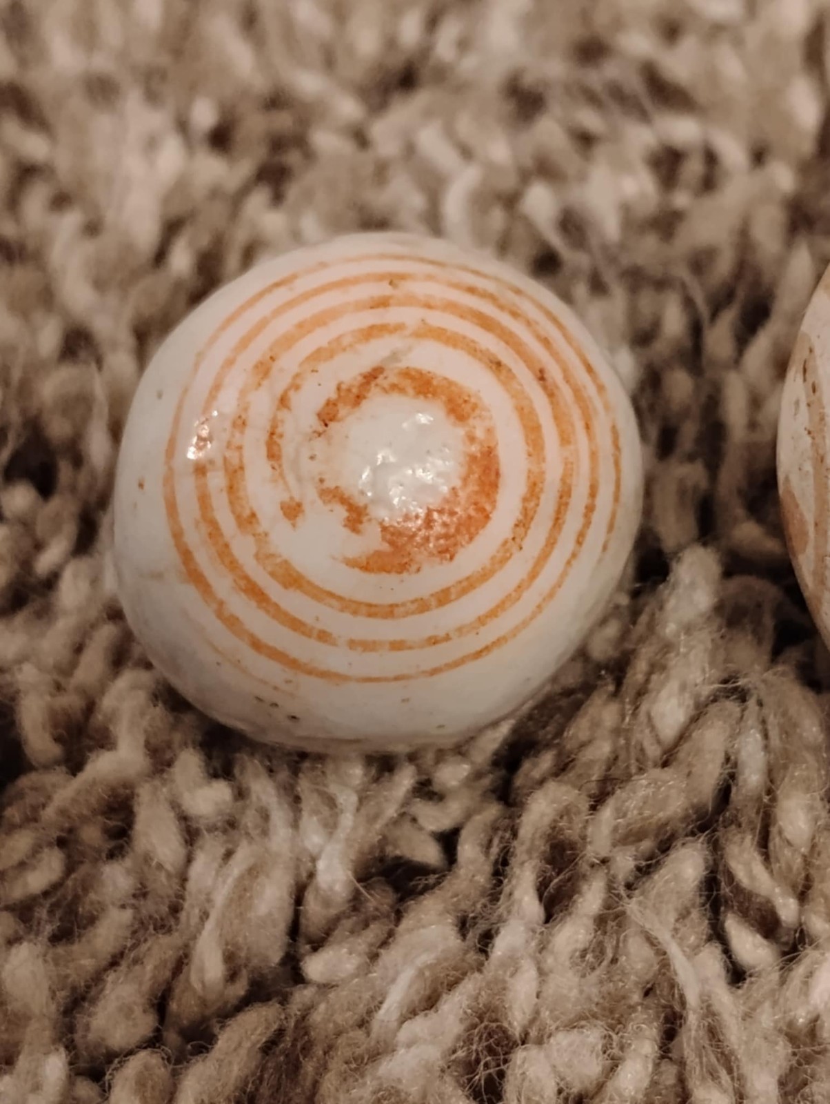 Lot of 3 Antique China Clay Marble Intersecting line Master helix swirl shooter