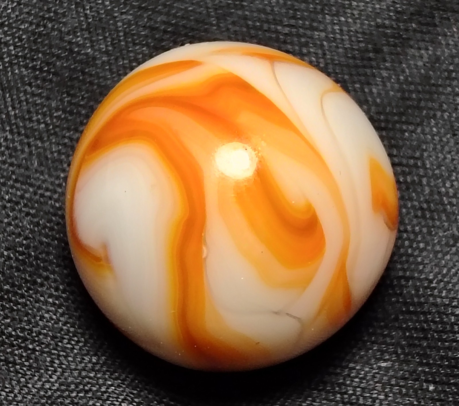 Vintage Alley Agate 0.63″ Marble Copper Brown Swirl Busy Detail NM!