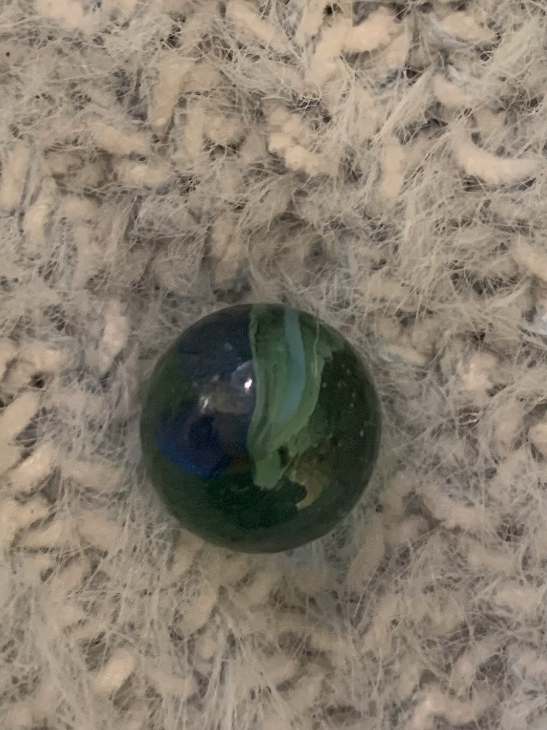 Vitro Six Vane Three Color Cross Through Cat’s Eye Marble *Green Blue Red*