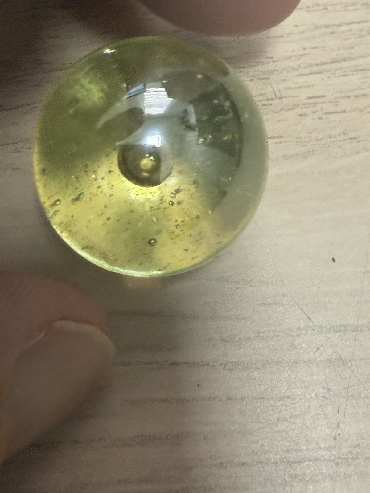 Vintage Vaseline Uranium Translucent Shooter Glass Marble .99 Inches