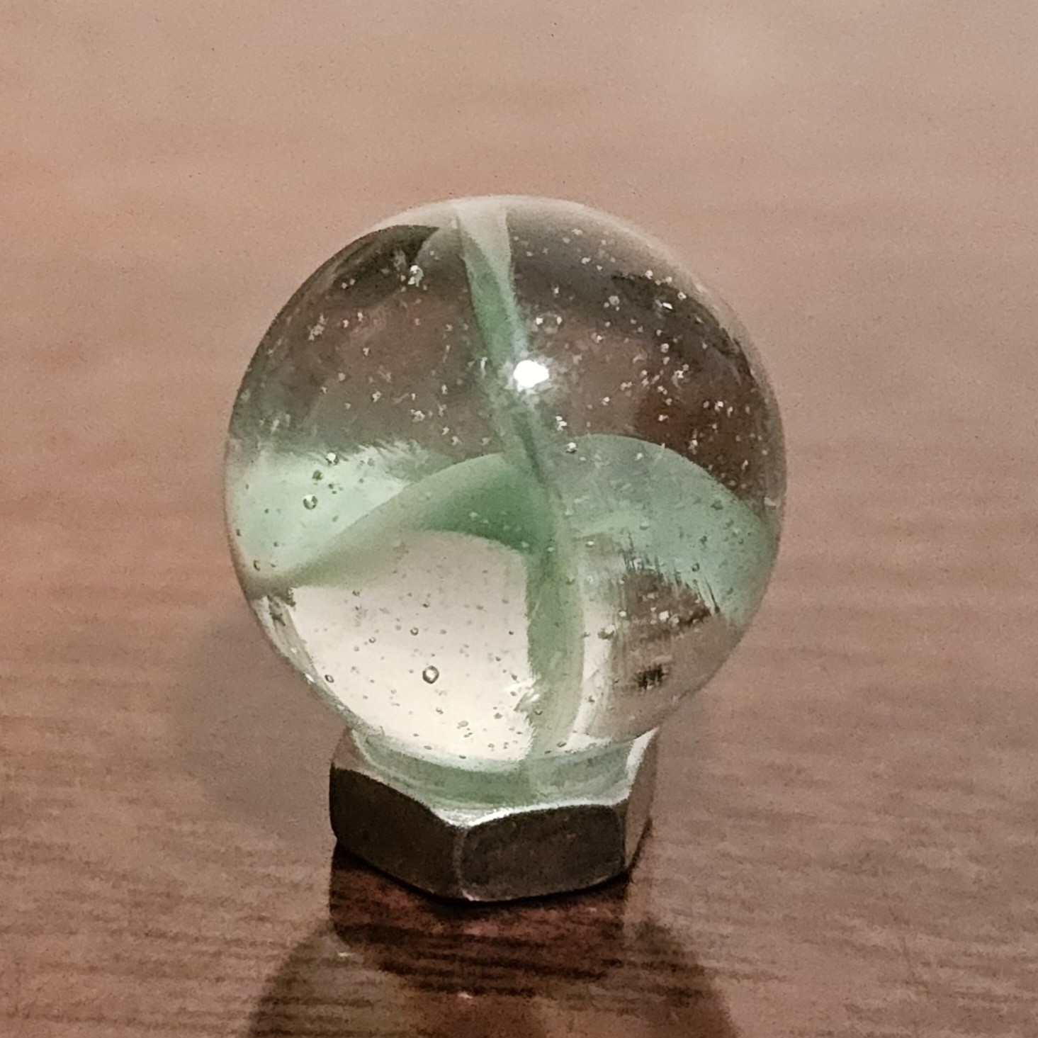 Vintage CE Bogard Light Green Floppy 4-Lobe Cats Eye .593″ Glass Marble