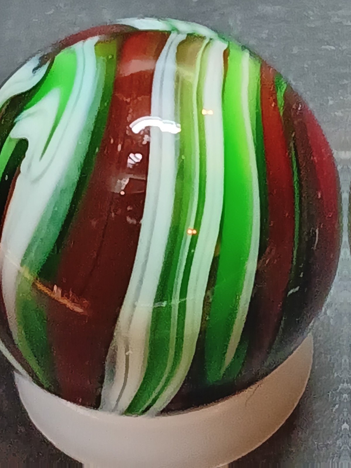 Handmade Swirl Glass Marble Red Green White, 0.83 Inch, Ages 8+