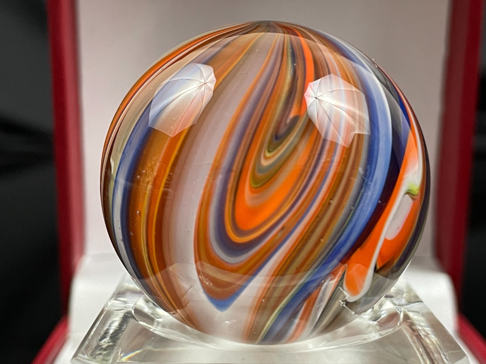 Rick Davis Glass Art Marble 1.48″ Signed