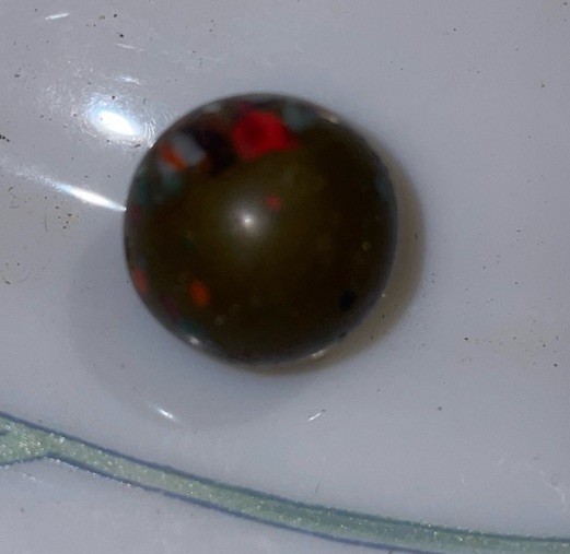 Antique German Handmade End of Day Glass Marble – Multicolored Frit Pontil