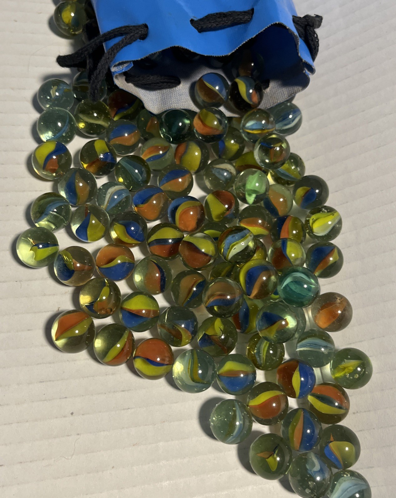 Vintage 1/2” Glass Marbles Lot Of 150+ Cats Eye -Wave – Swirl- Rainbow Of Colors