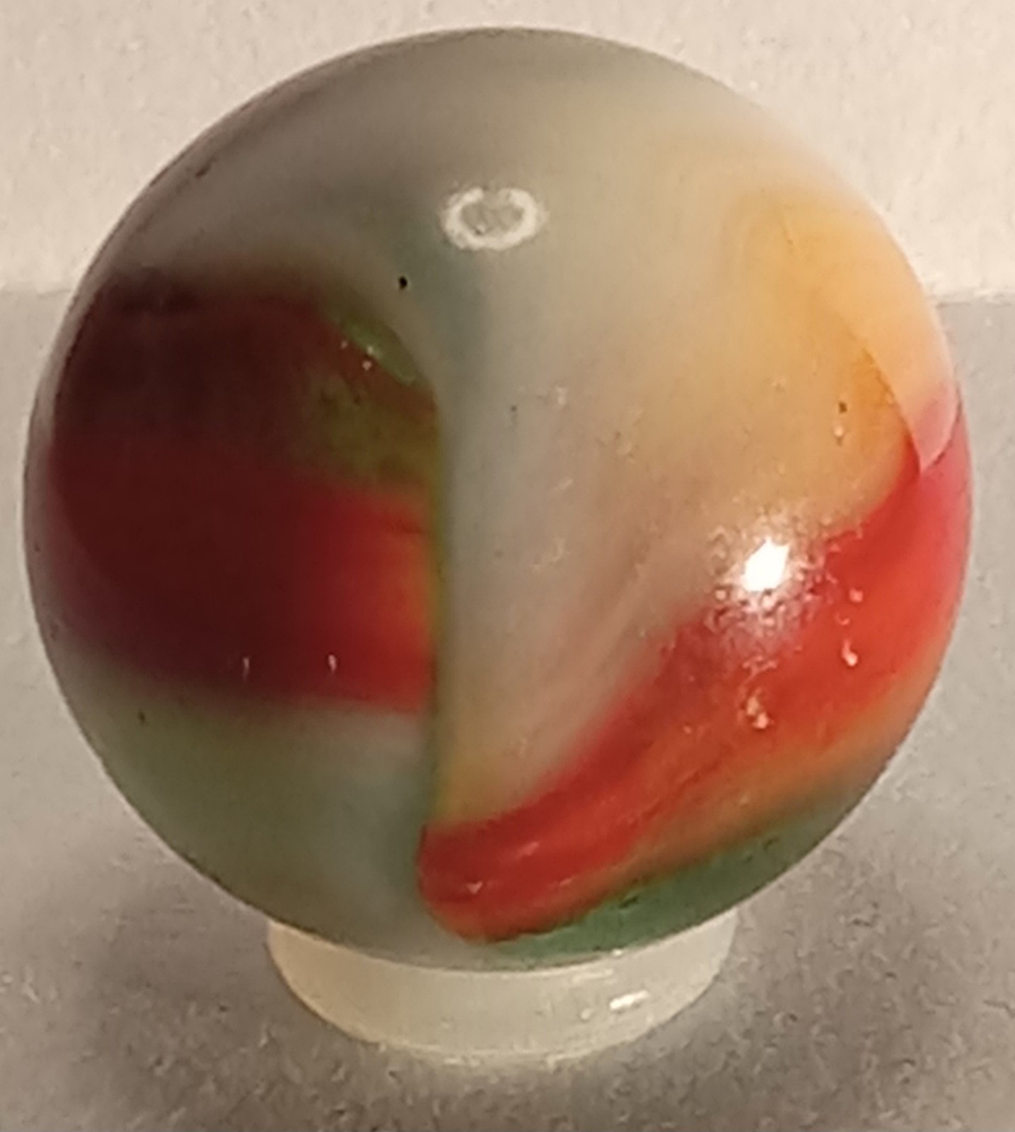 VINTAGE Vitro V Patch BRUSHED Marble Green Base .62 UV UNIQUE Wedding Cake White